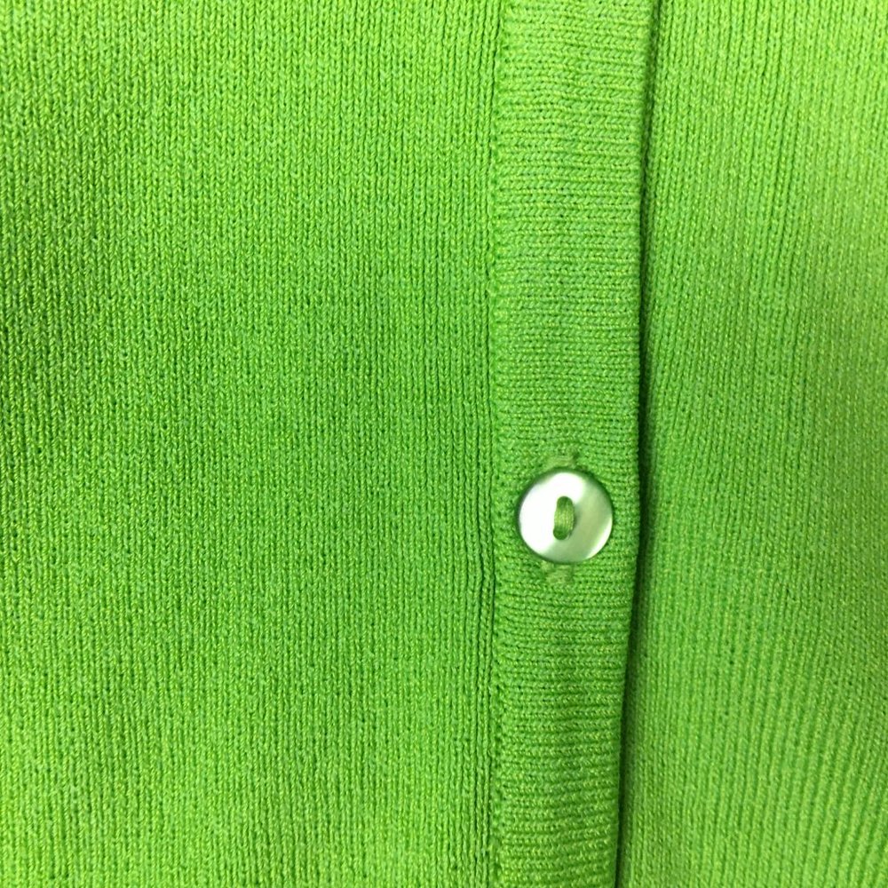 Spenser Jeremy Sweater PP PS Button Cardigan Lime Green Fine Gauge Knit V Neck - Picture 8 of 14